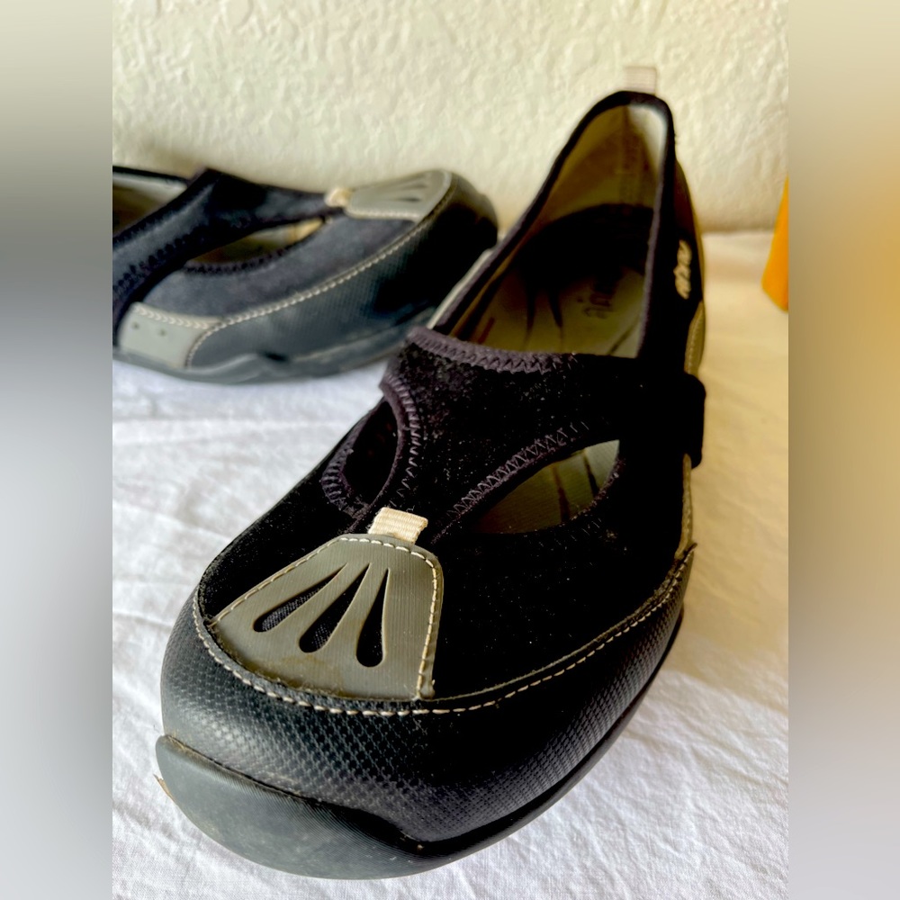 Ahnu black slip on sneakers